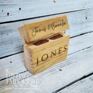 Standing wooden ring box handmade upright design