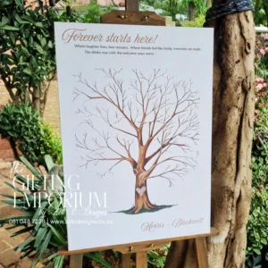 Fingerprint guestbook tree canvas personalised wedding design