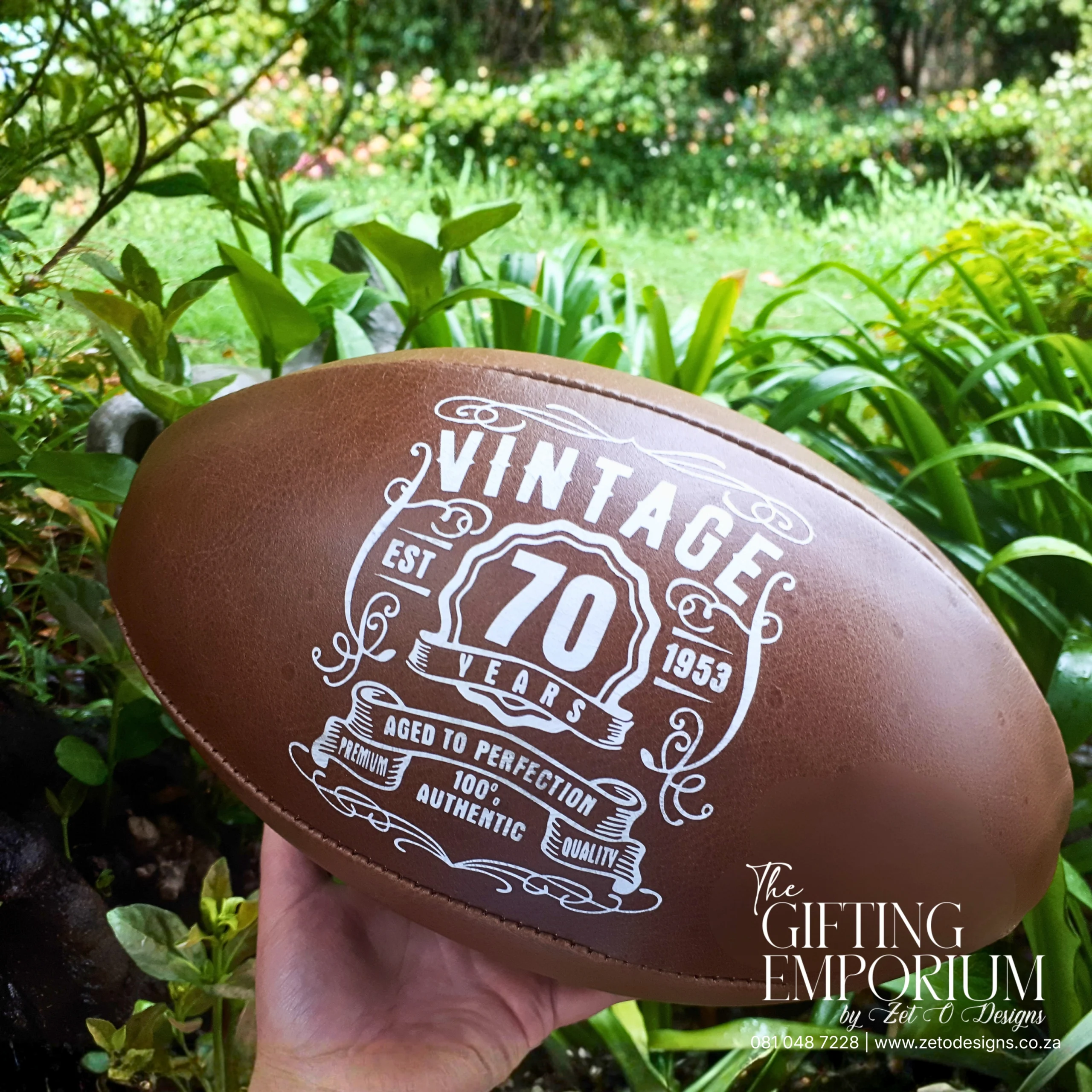 Top full grain leather rugby ball premium finish