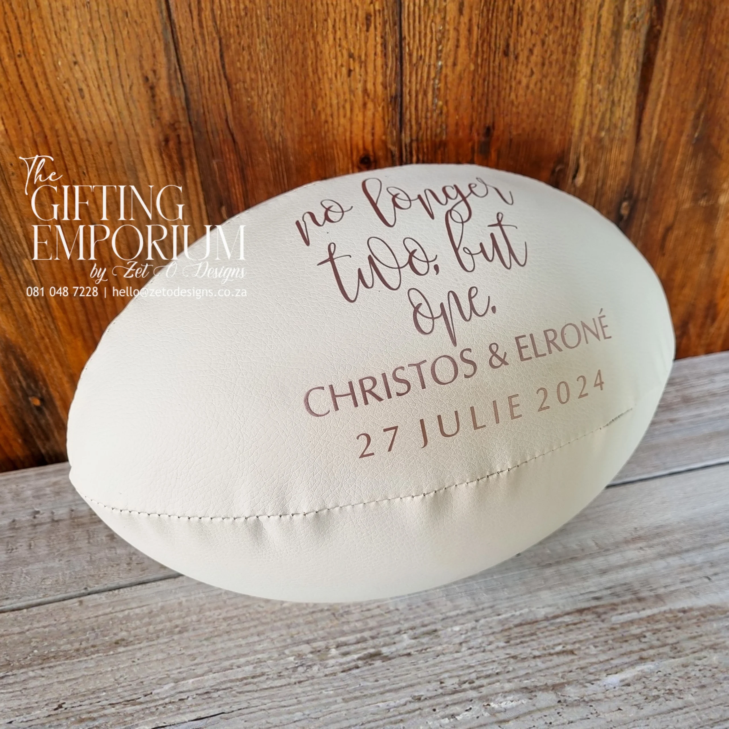 Luxury rugby ball crafted from full grain leather