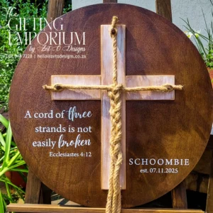 Cord of three strands wedding rustic round board unity set