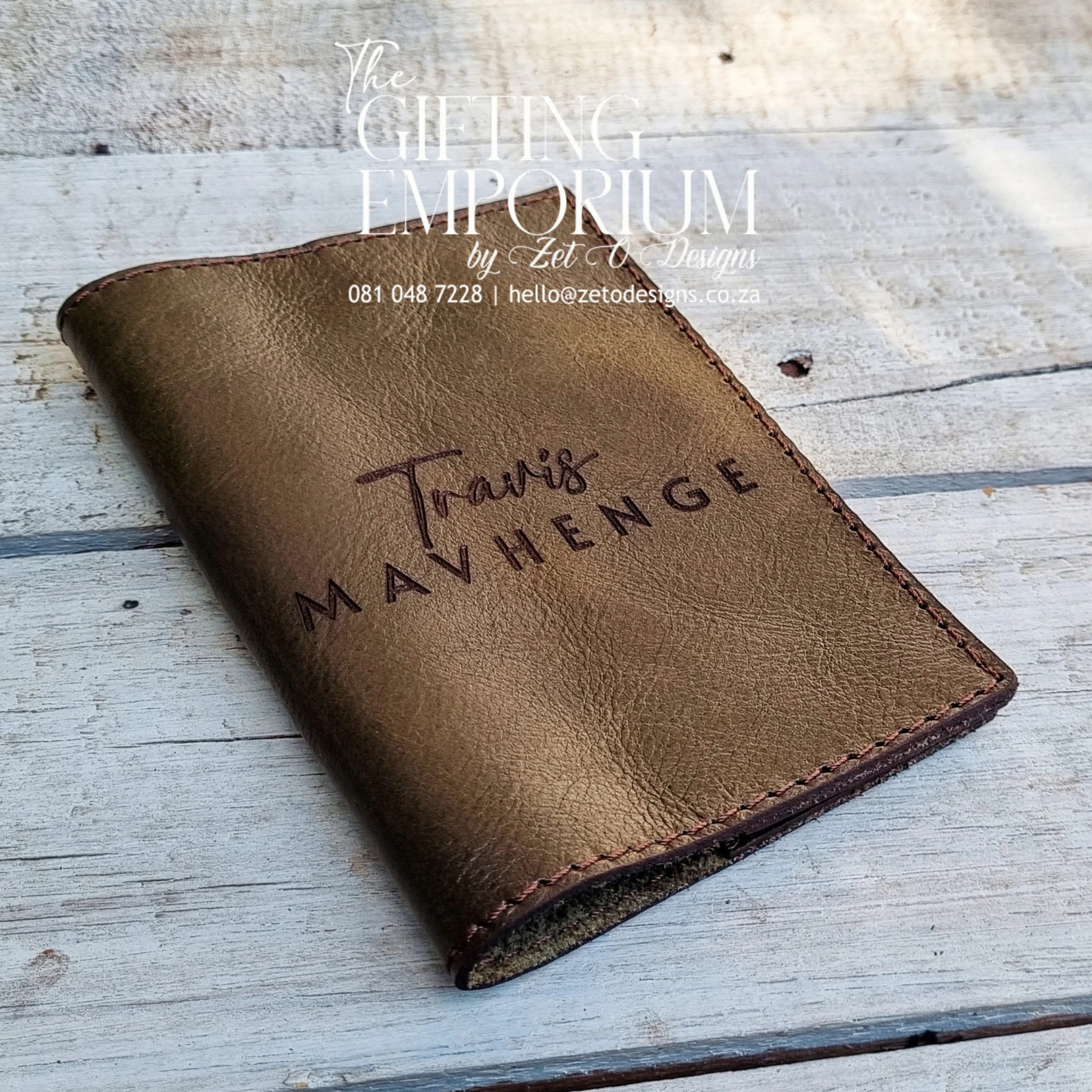 Stylish genuine leather passport cover travel accessory