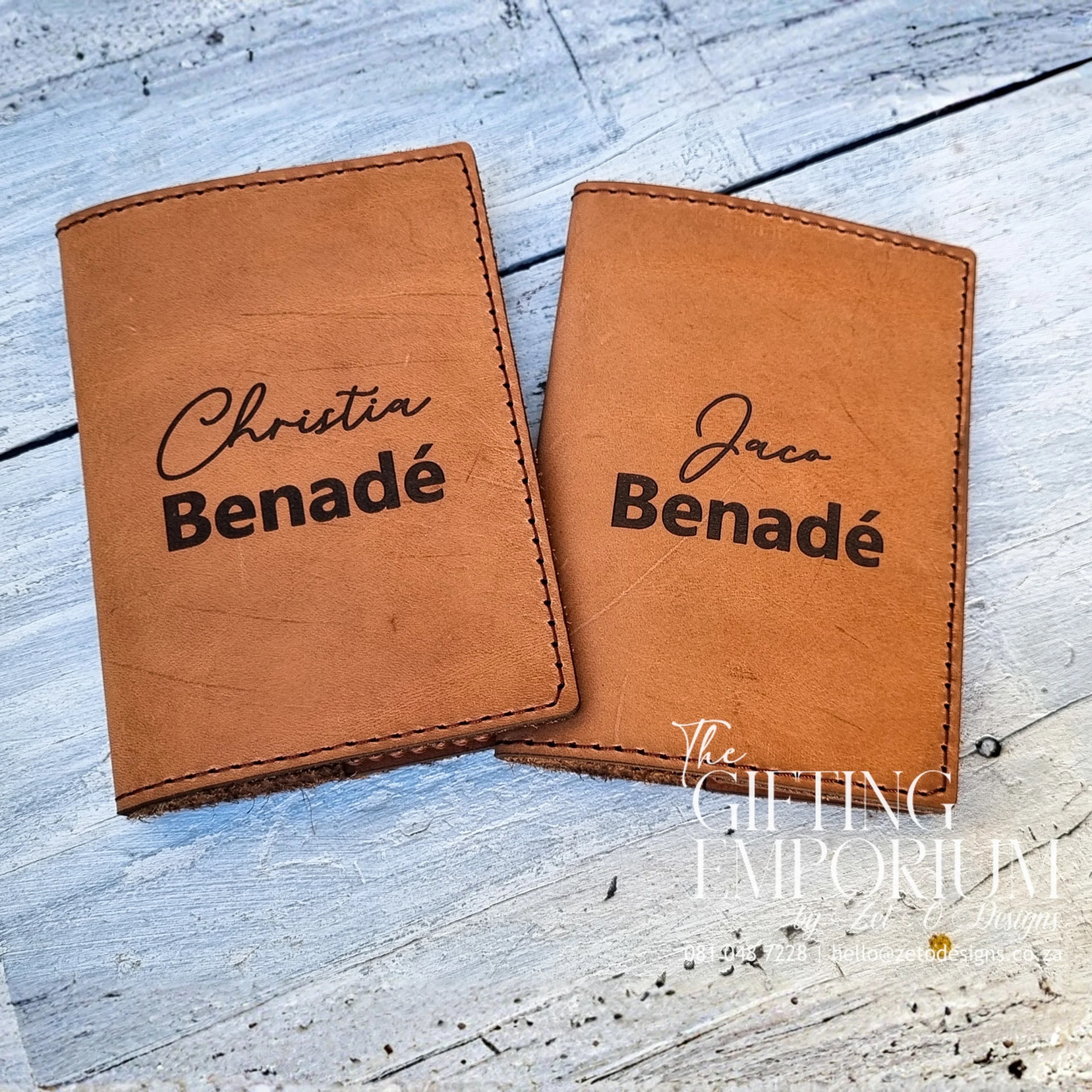 Custom engraved genuine leather passport cover