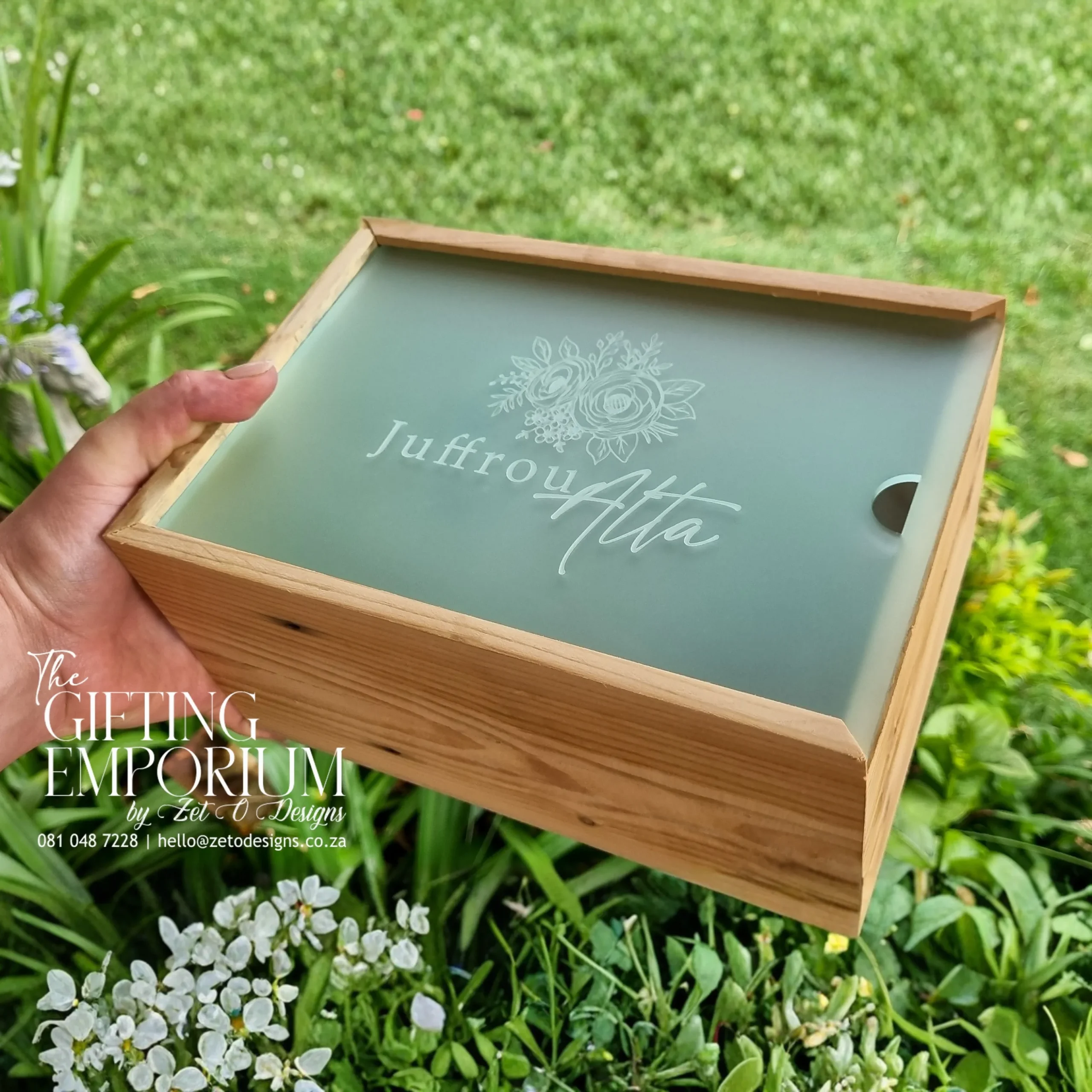 Acrylic lid wooden gift box modern design