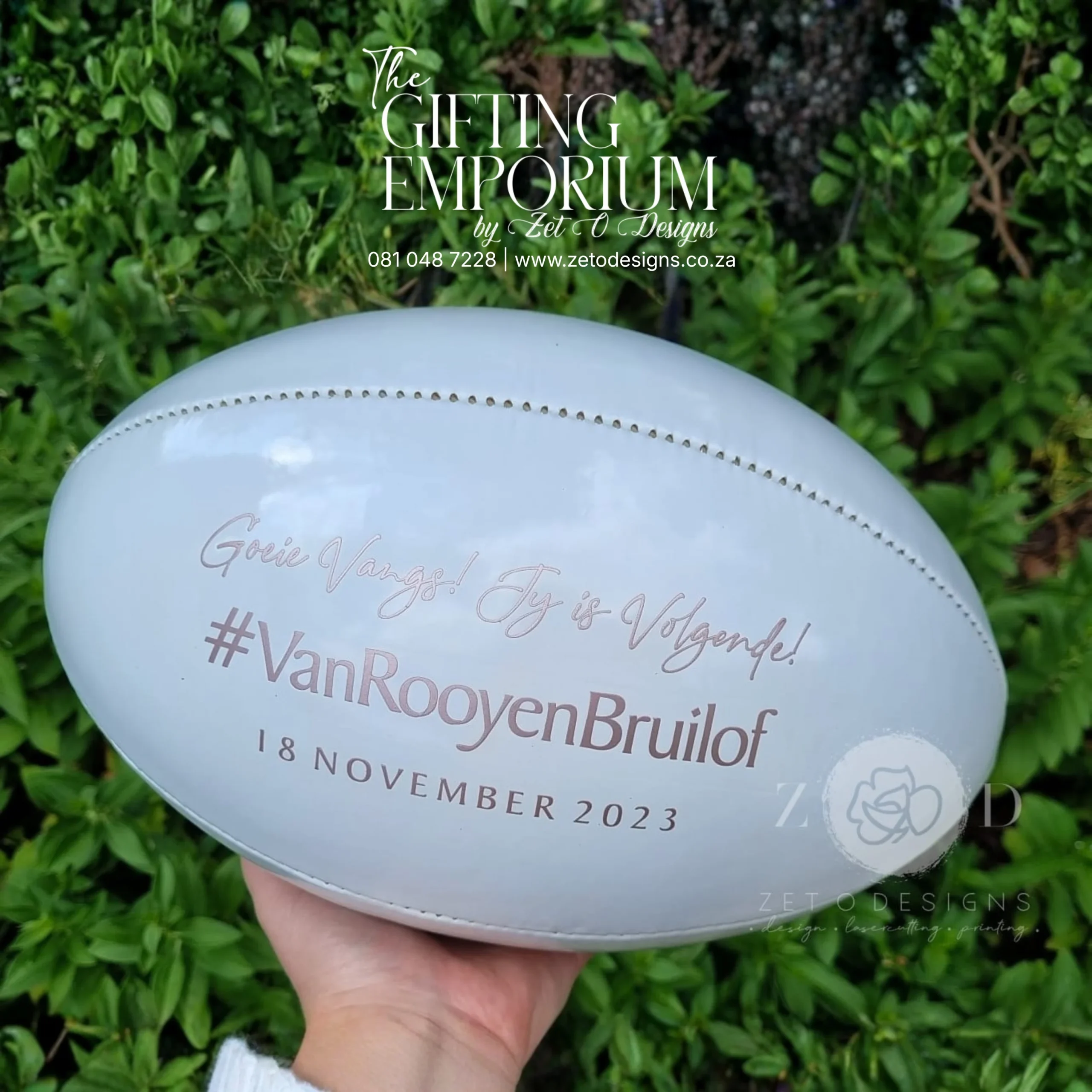Rugby memorabilia handmade leather ball