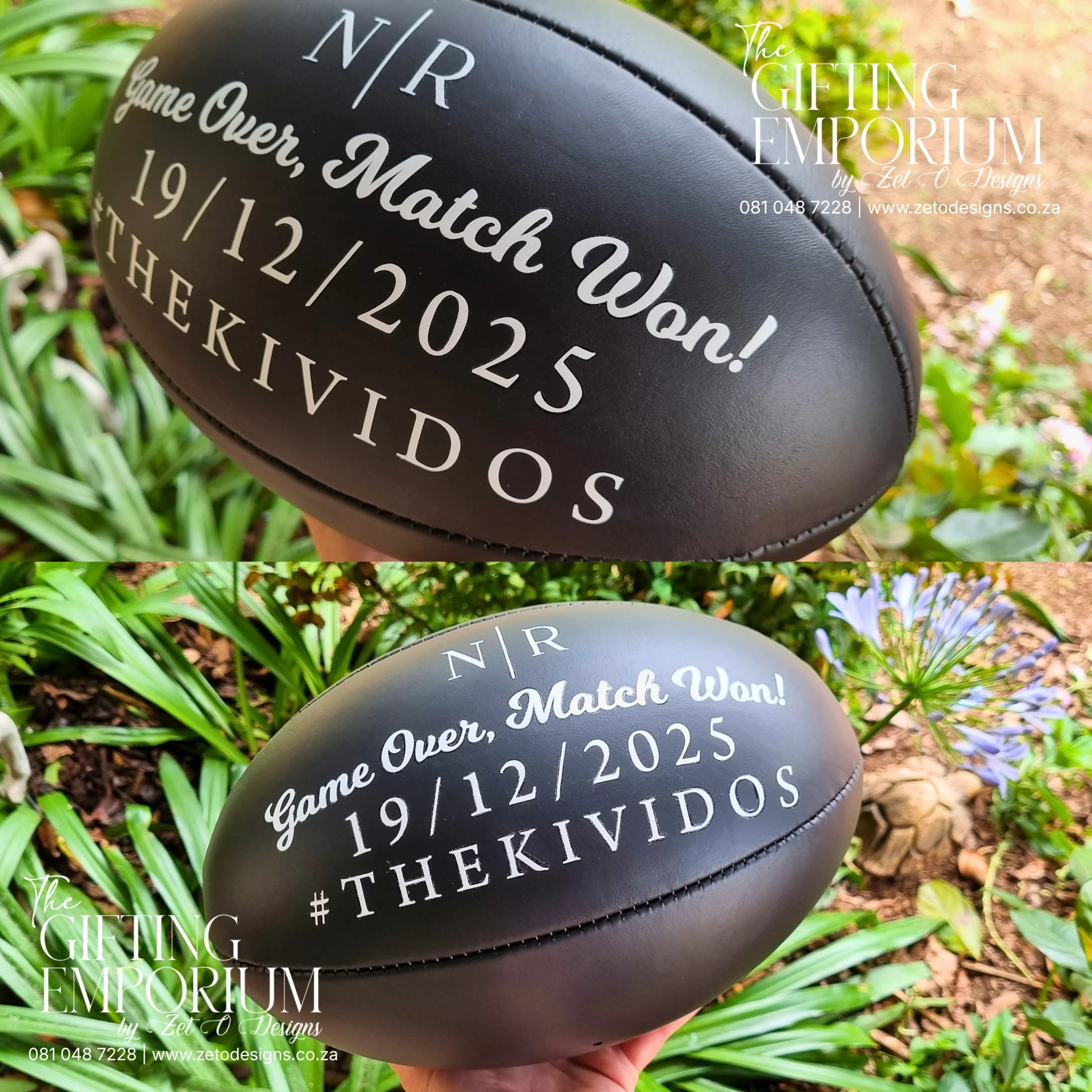 Personalised genuine leather rugby ball South Africa