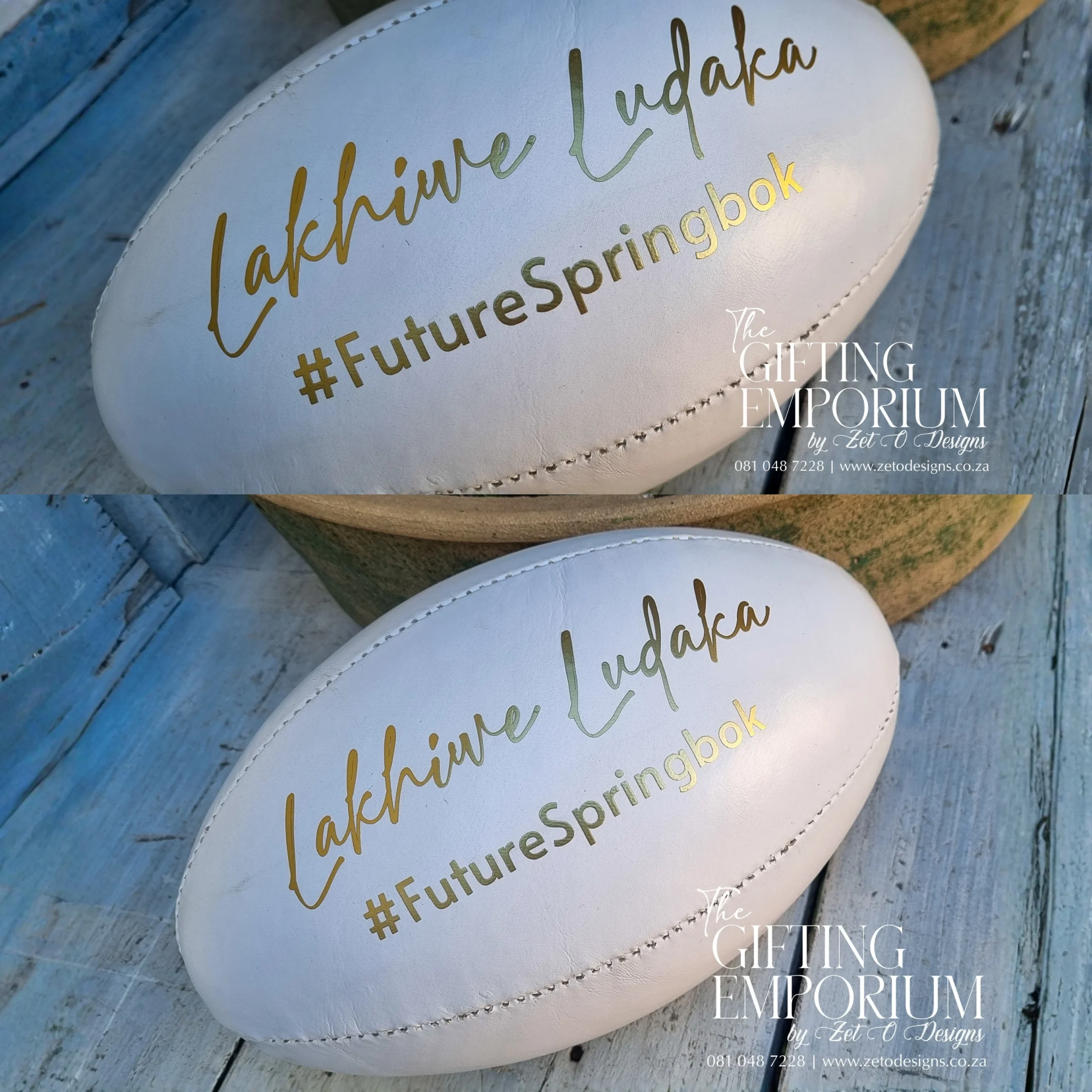 Custom rugby ball personalised gift idea
