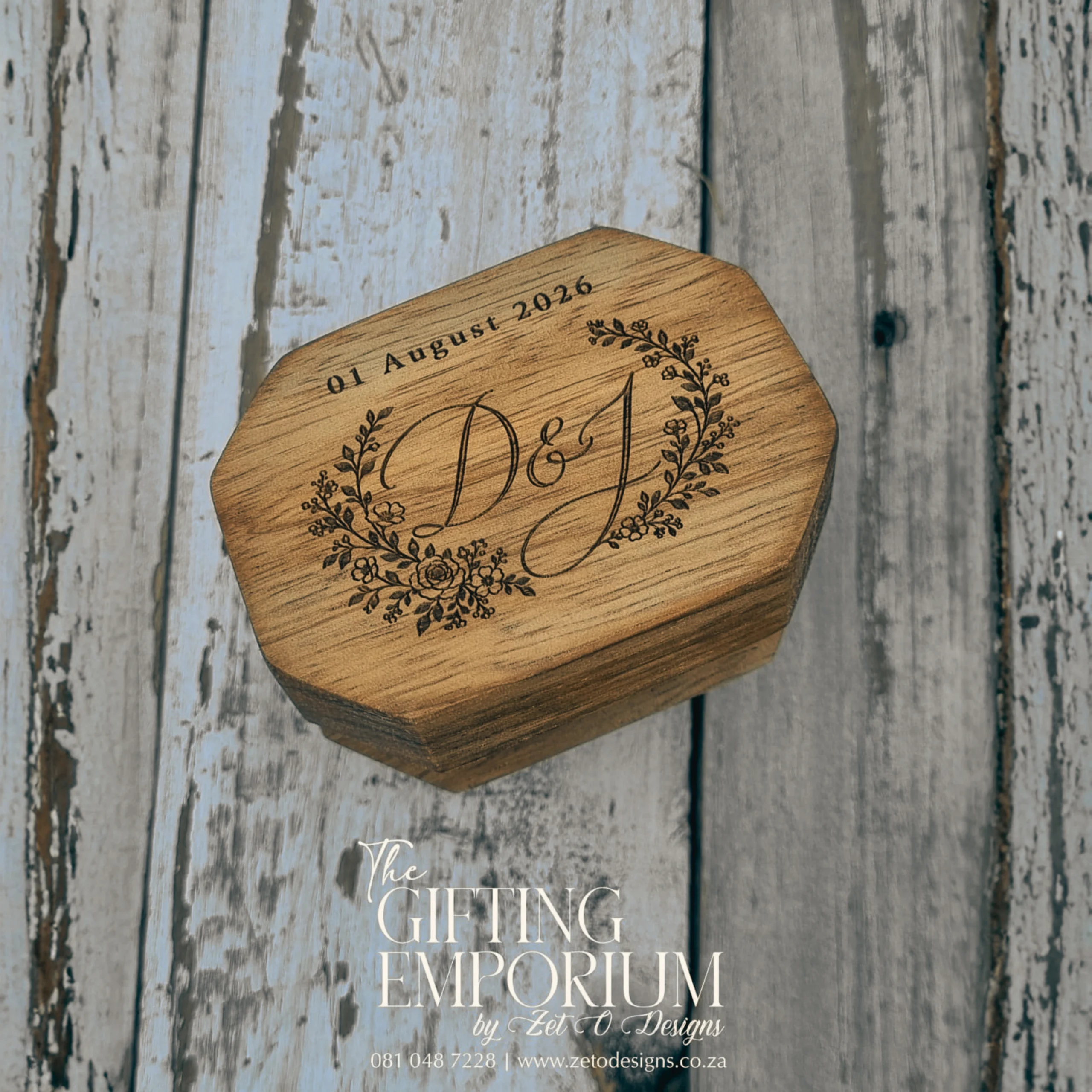 Artisan Triple Ring Box handcrafted from Ash wood