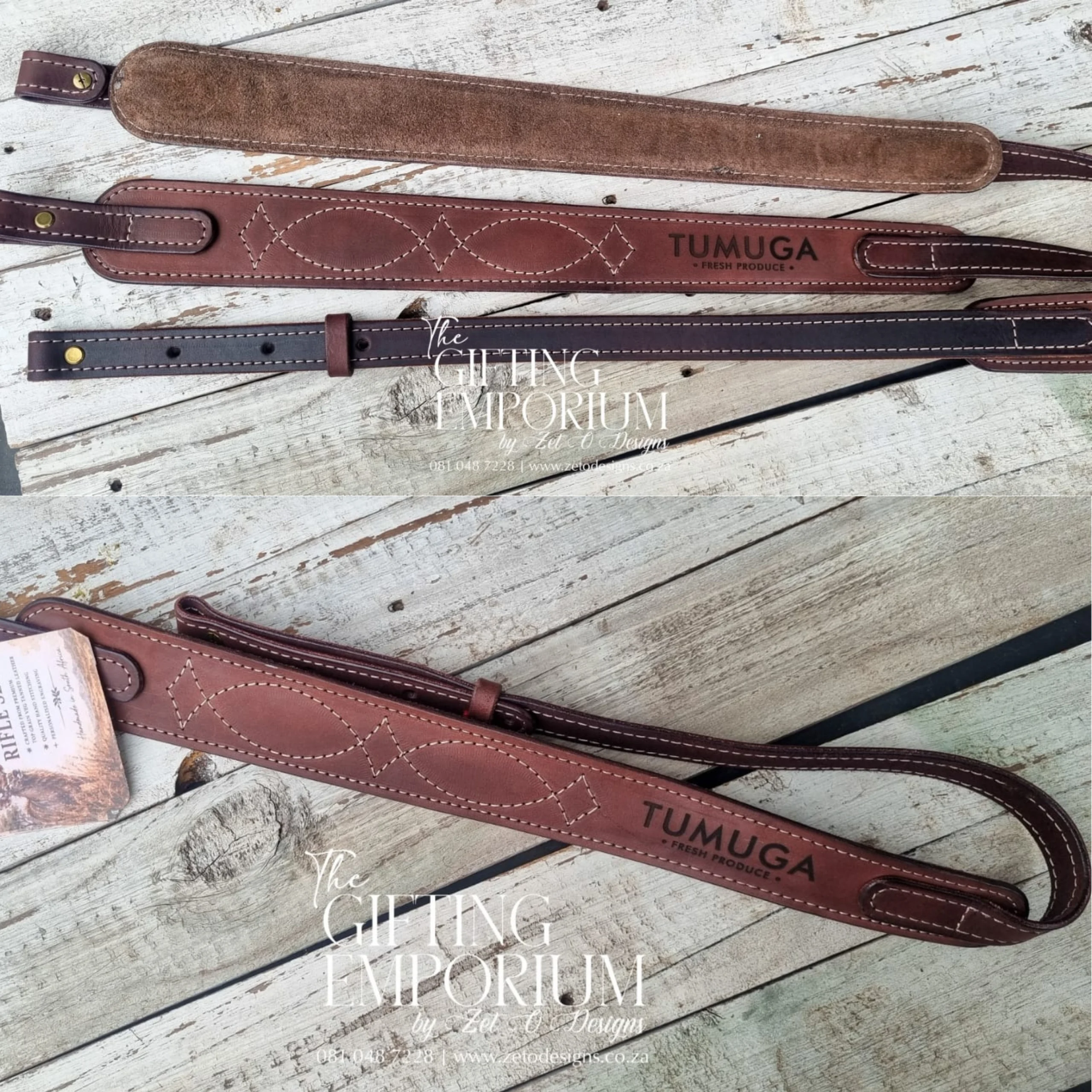 Comfortable padded leather rifle sling designed for long hunting days