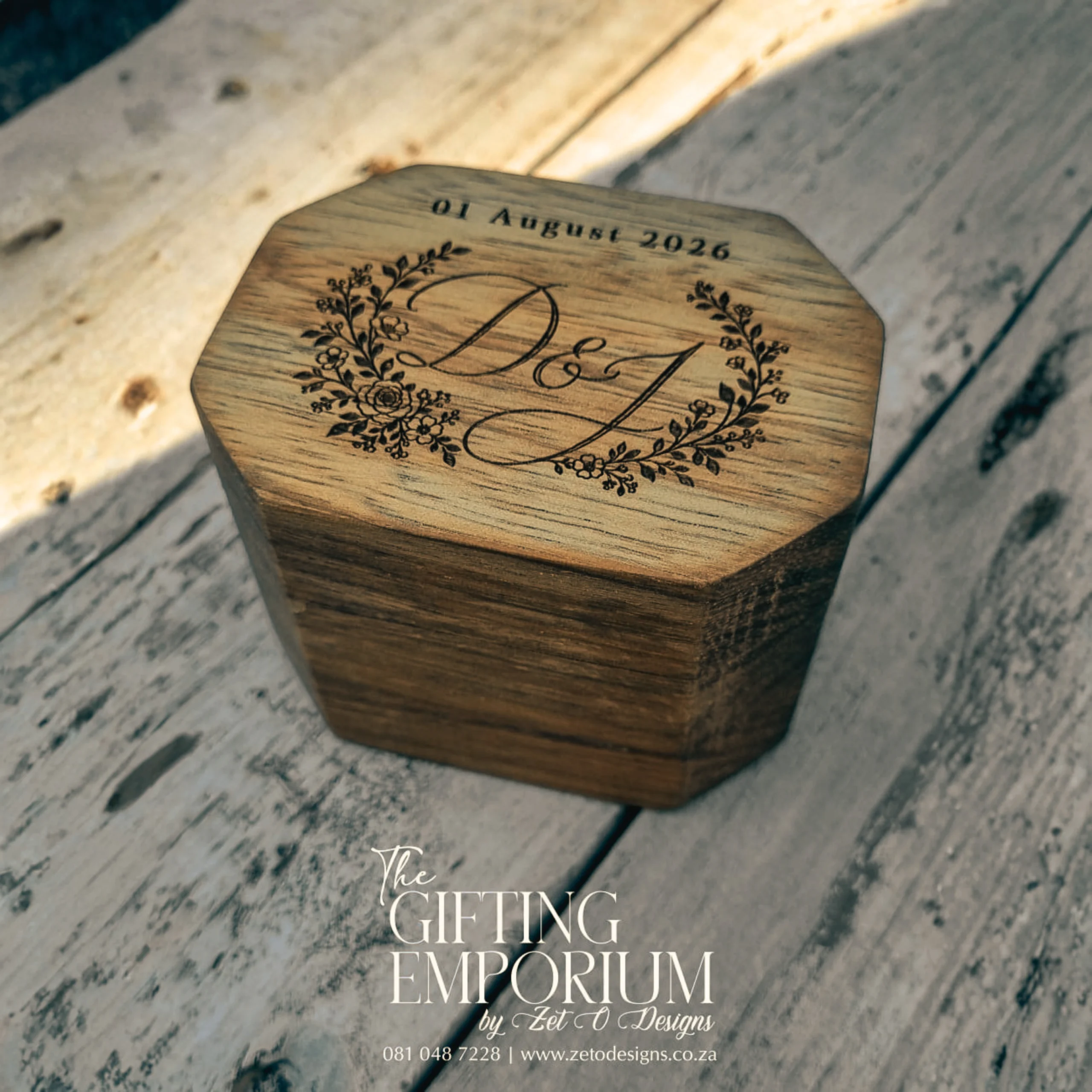 Artisan Triple Ring Box handcrafted from Ash wood