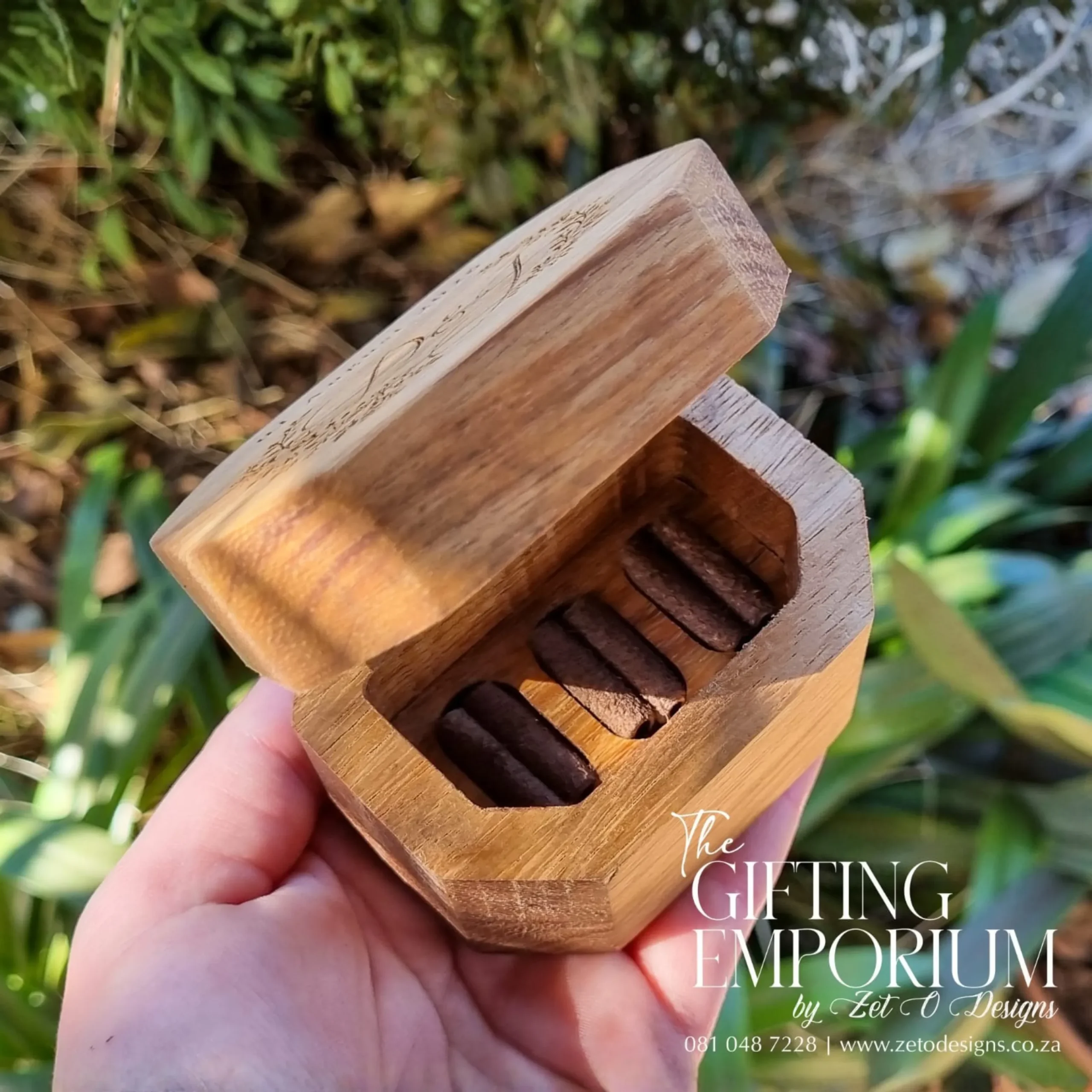 Artisan Triple Ring Box handcrafted from Ash wood